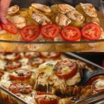 Baked Chicken and Potato Casserole with Mozzarella and Tomatoes