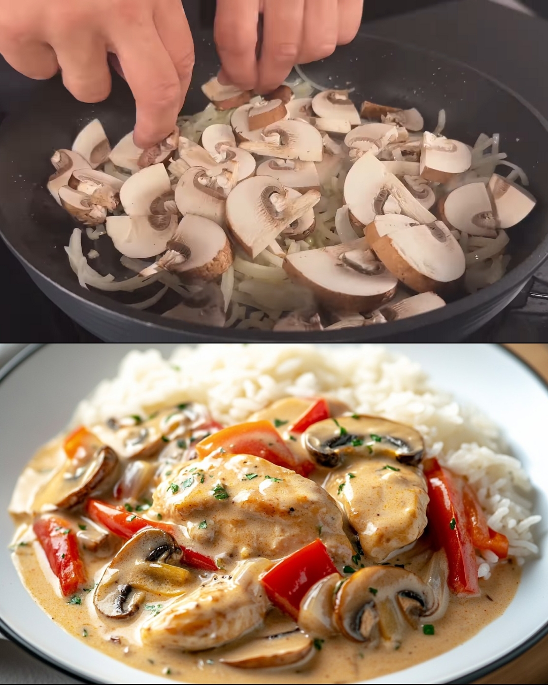 Creamy Chicken with Rice and Fresh Garden Salad