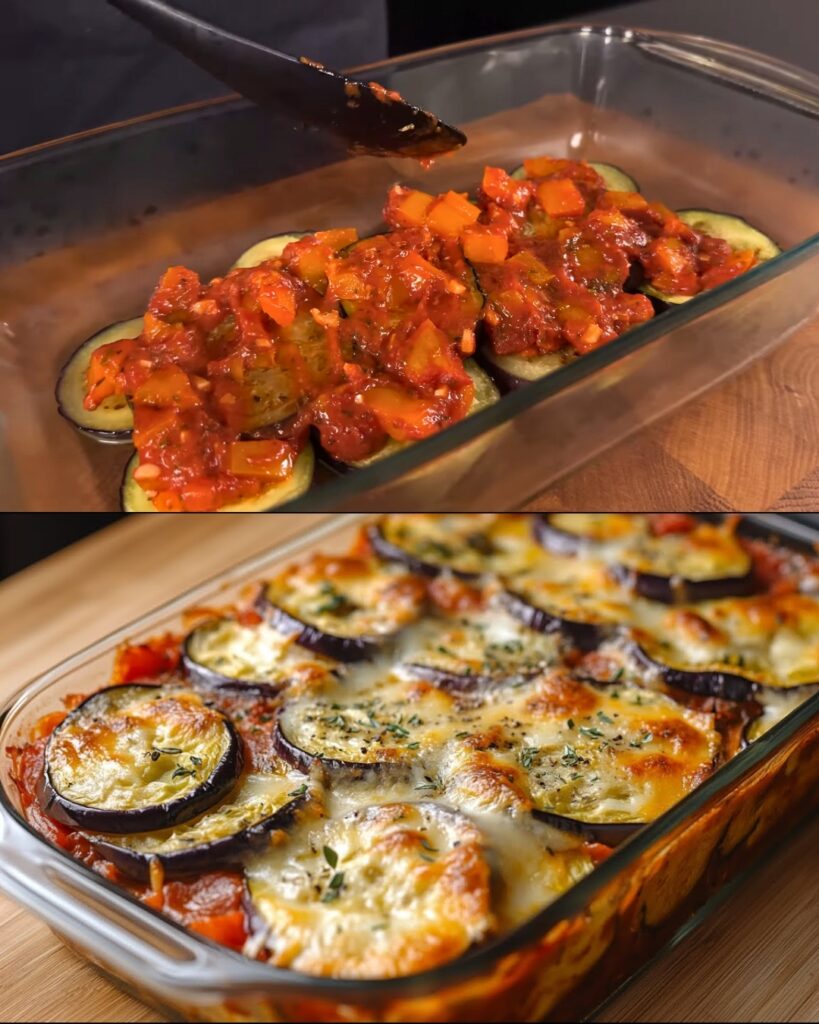 Baked Eggplant Parmesan Casserole with Tomato & Herbs