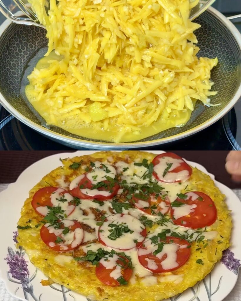 Golden Potato, Cheese, and Veggie Omelet Skillet