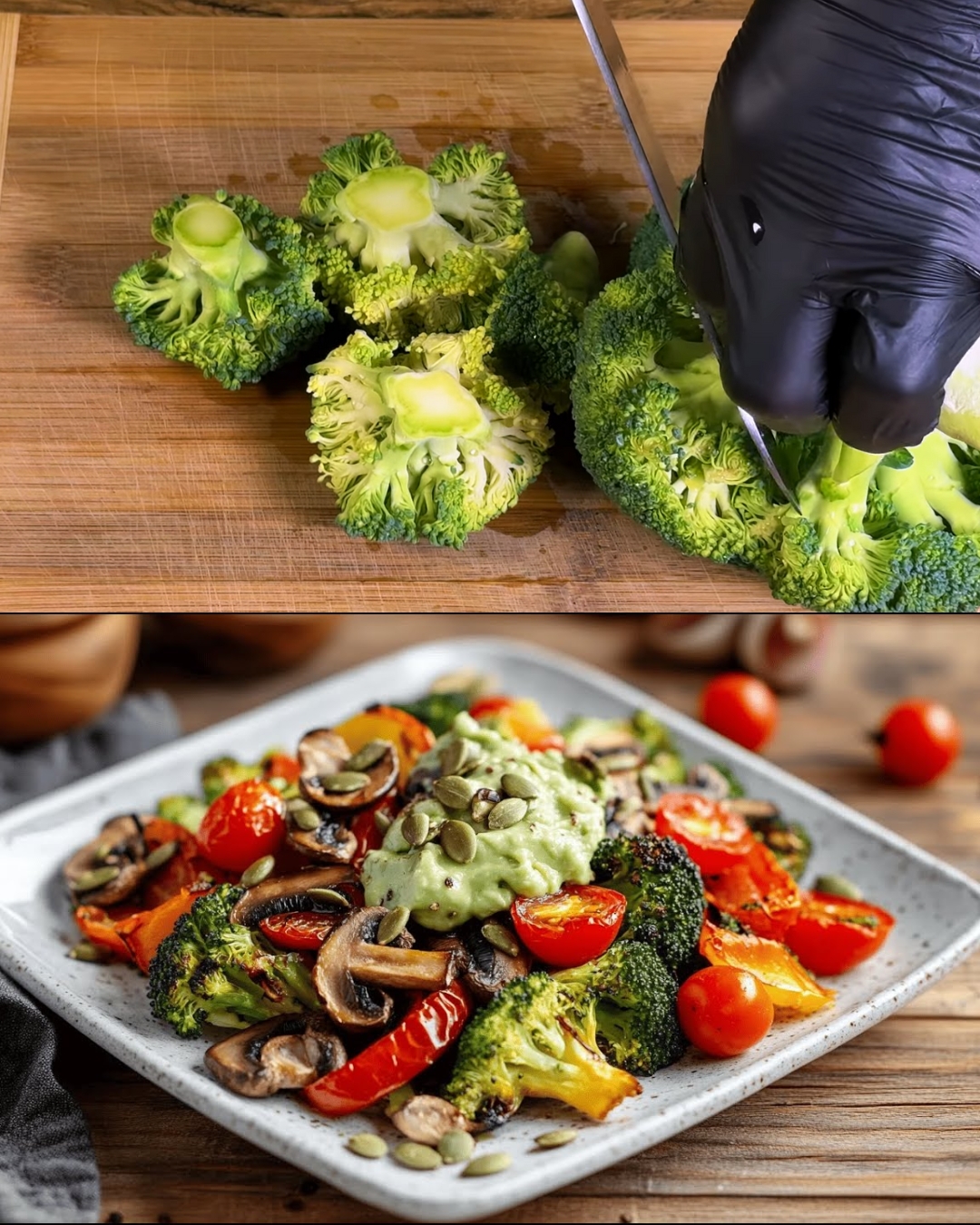 Roasted Vegetables with Creamy Avocado Sauce