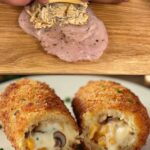 Cheesy Stuffed Chicken Fillet with Mushroom and Rice