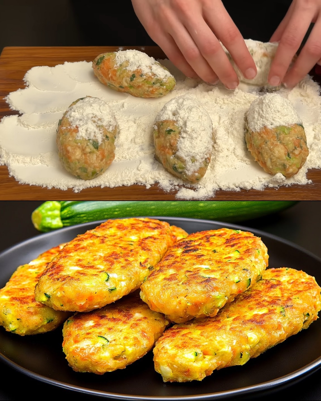 Zucchini Carrot Oatmeal Fritters with Mozzarella