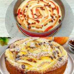Creamy Apple & Raisin Cake with Vanilla Custard Swirl