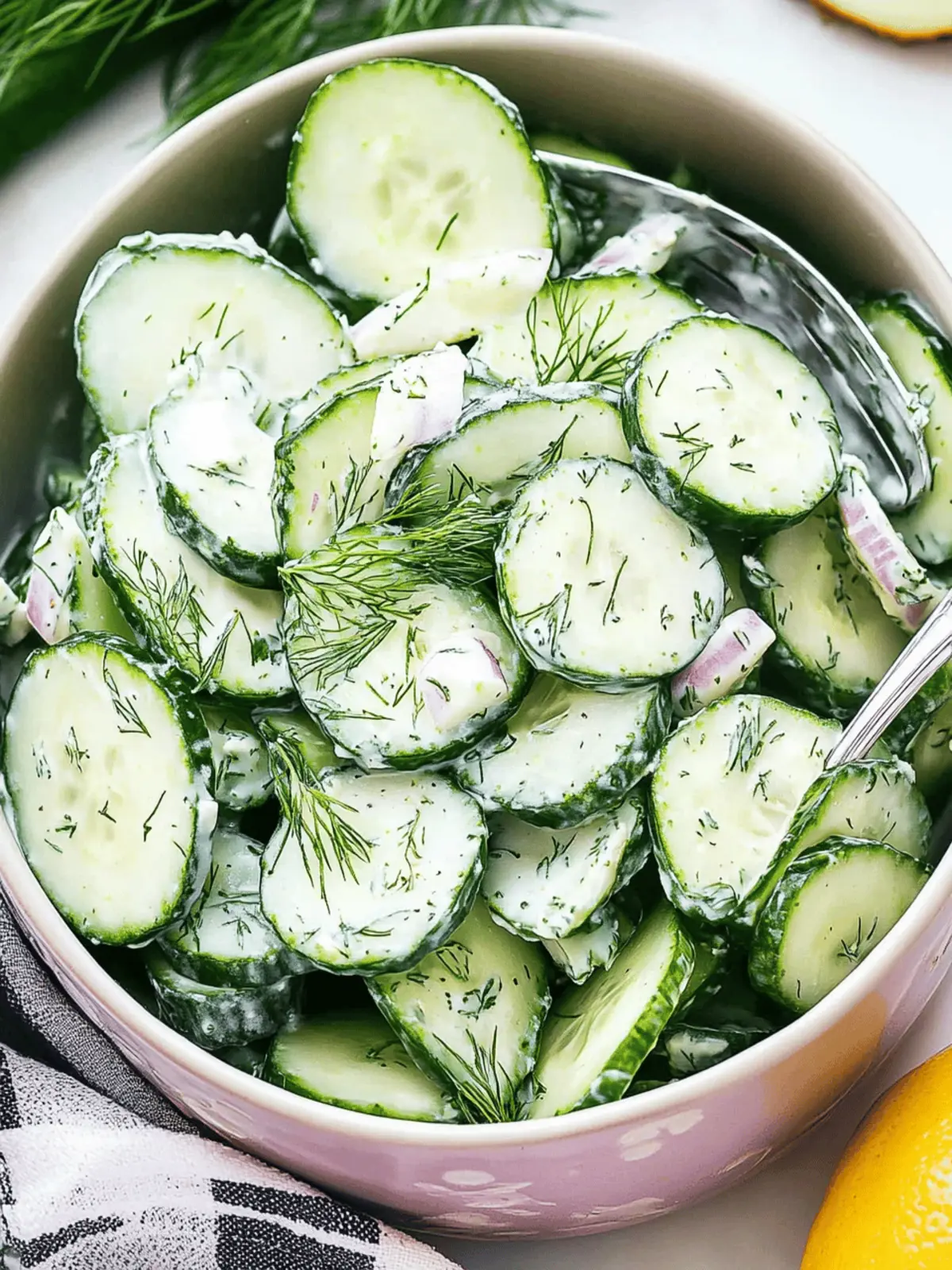 Zesty Cucumber Dill Salad with Creamy Yogurt Dressing