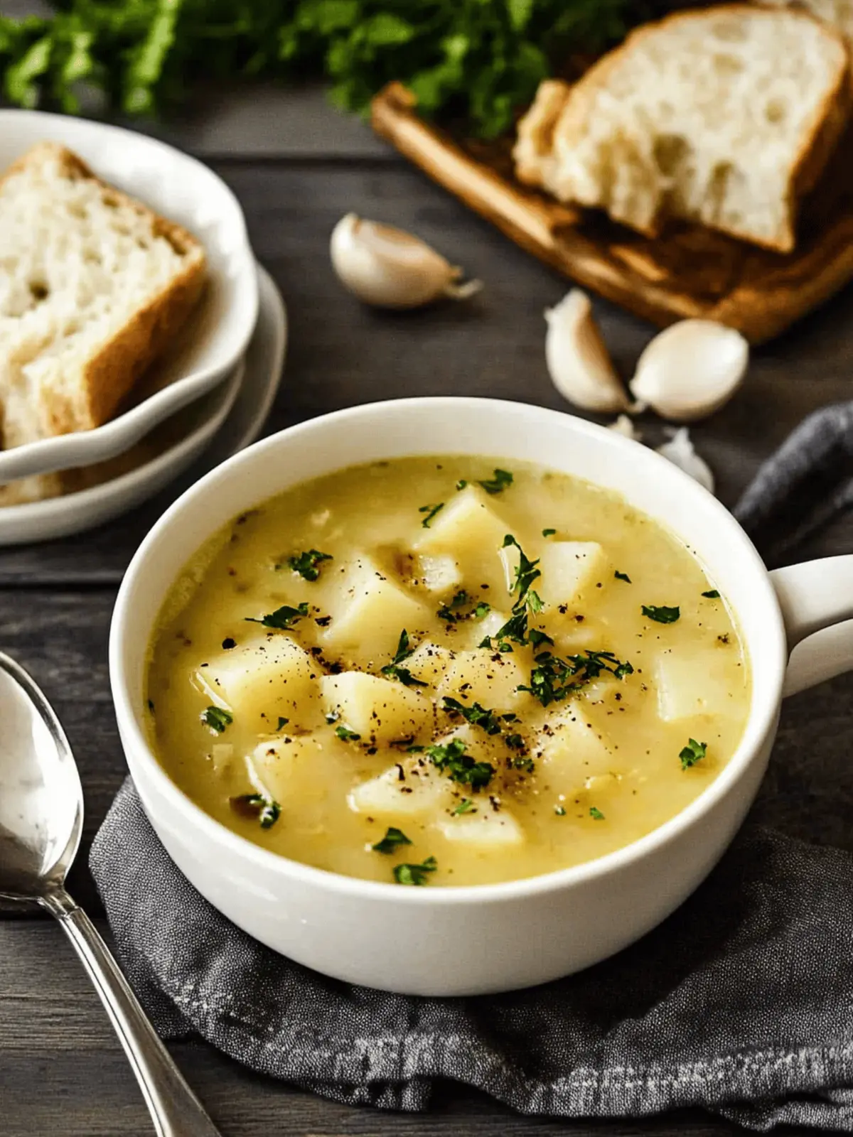 Roasted Garlic Potato Soup