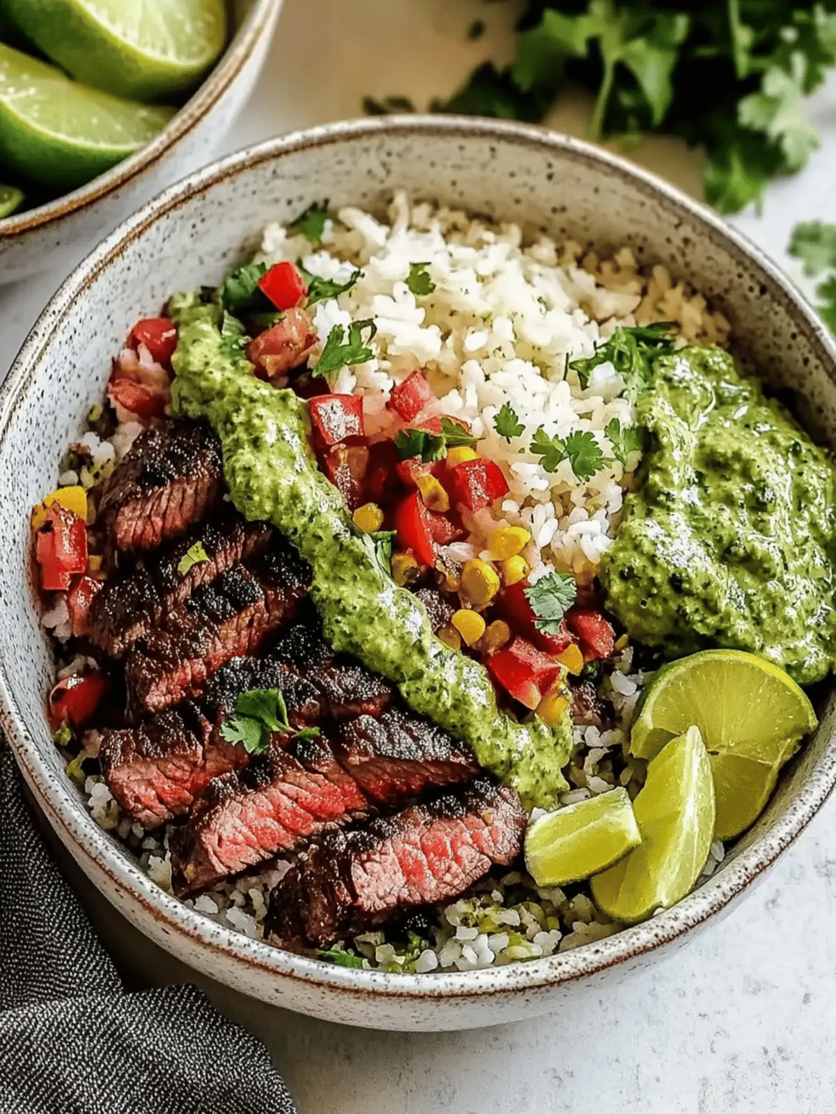 Cilantro Lime Steak Bowls