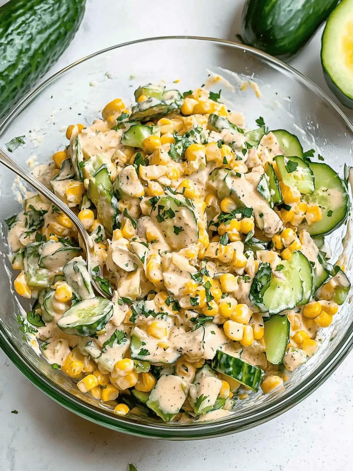 Street Corn Creamy Cucumber Salad