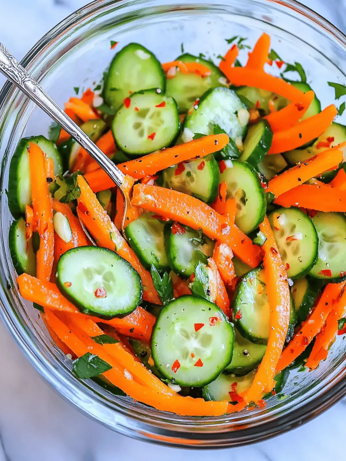 Crisp Carrot and Cucumber Salad with a Flavorful Twist