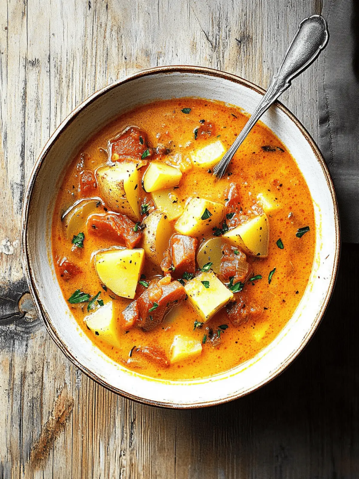 Irresistible Spanish Potato Soup with Chorizo Comfort Twist