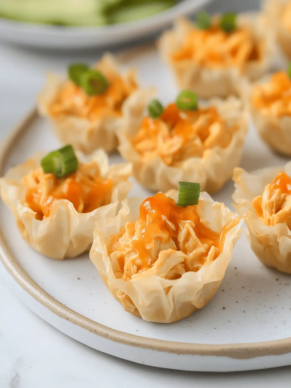 Buffalo Chicken Phyllo Cups