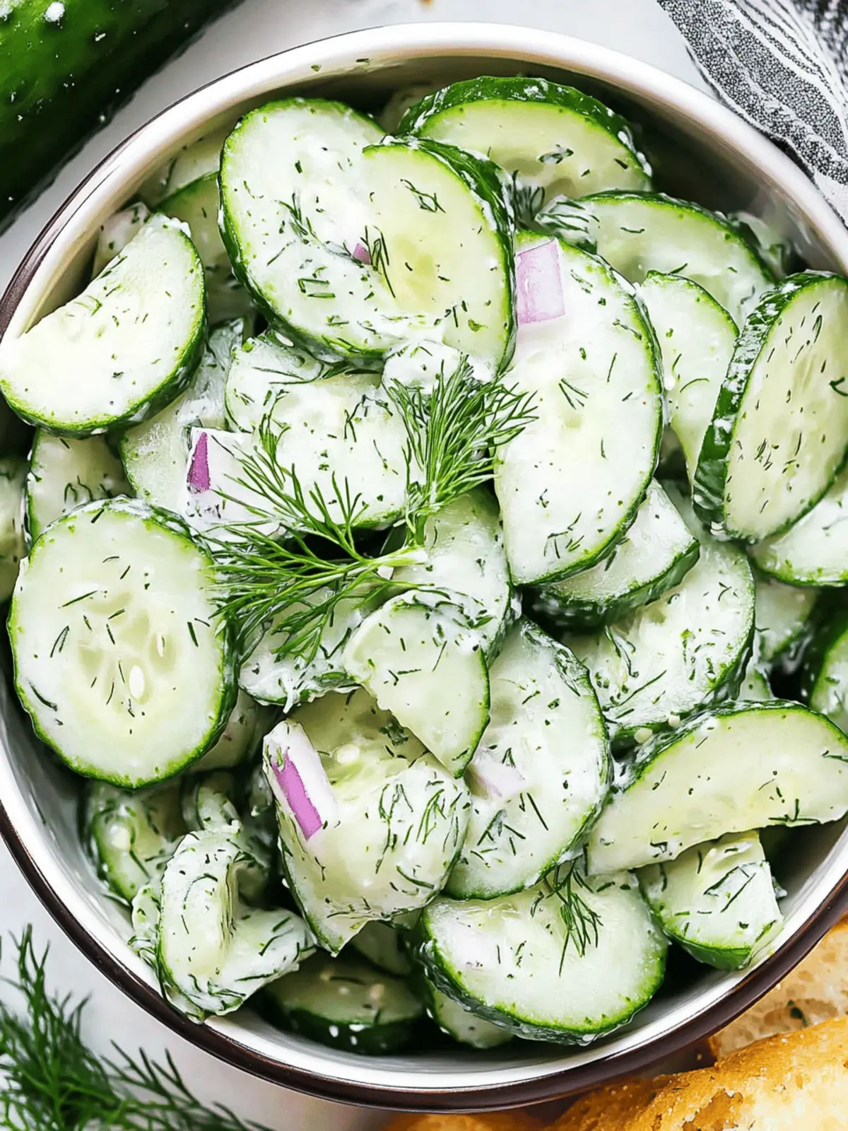 Zesty Cucumber Dill Salad with Creamy Yogurt Dressing