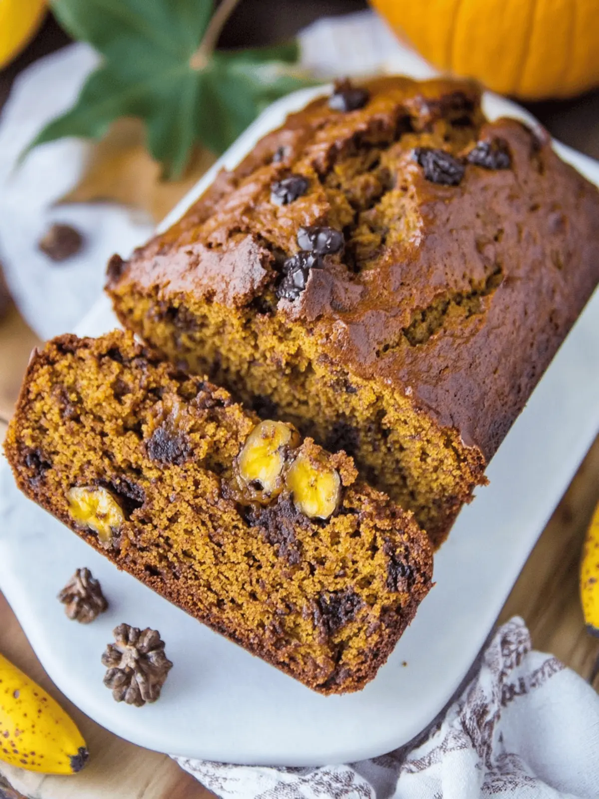 Moist Pumpkin Banana Bread