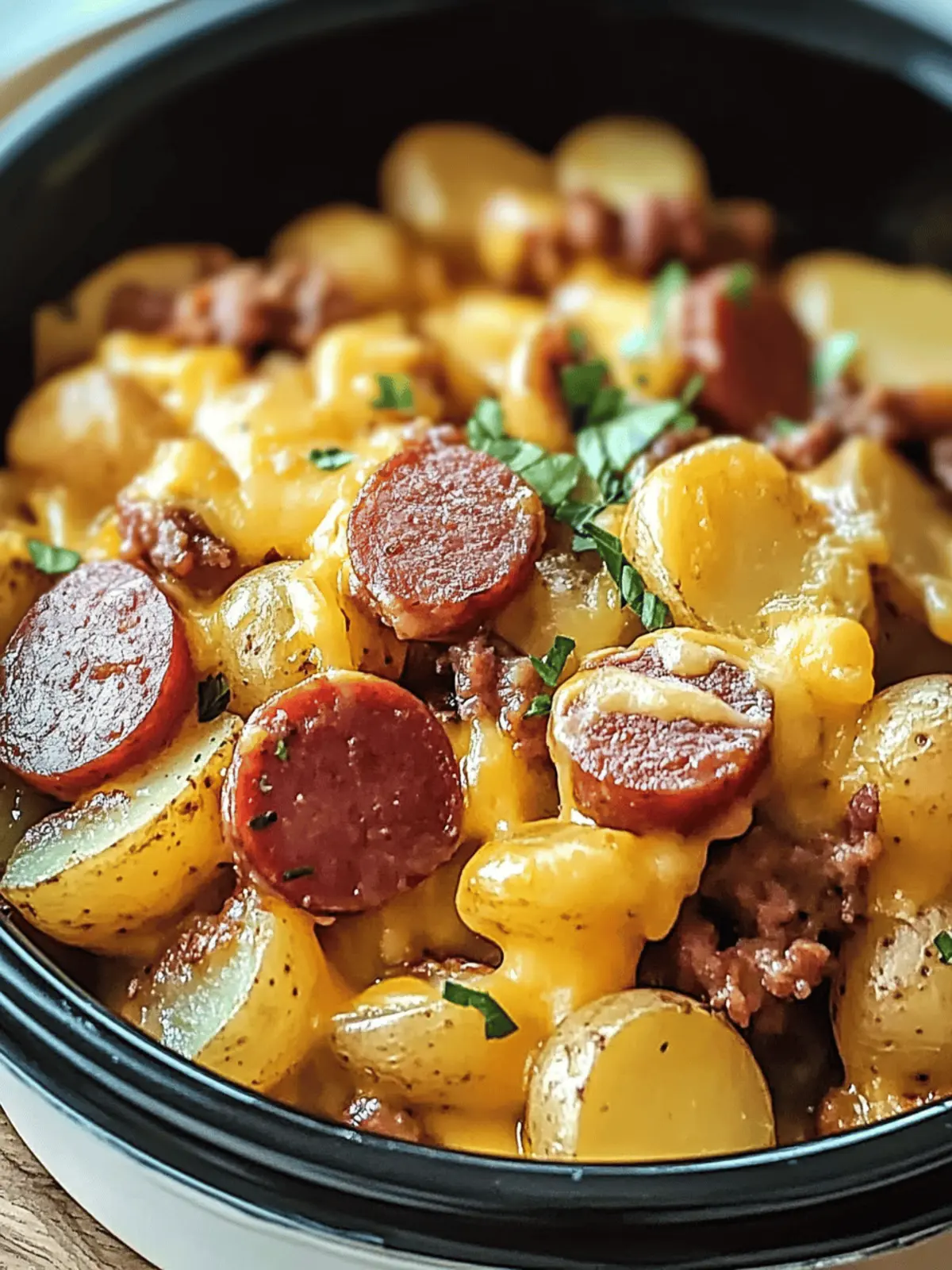 Cheesy Potatoes and Kielbasa