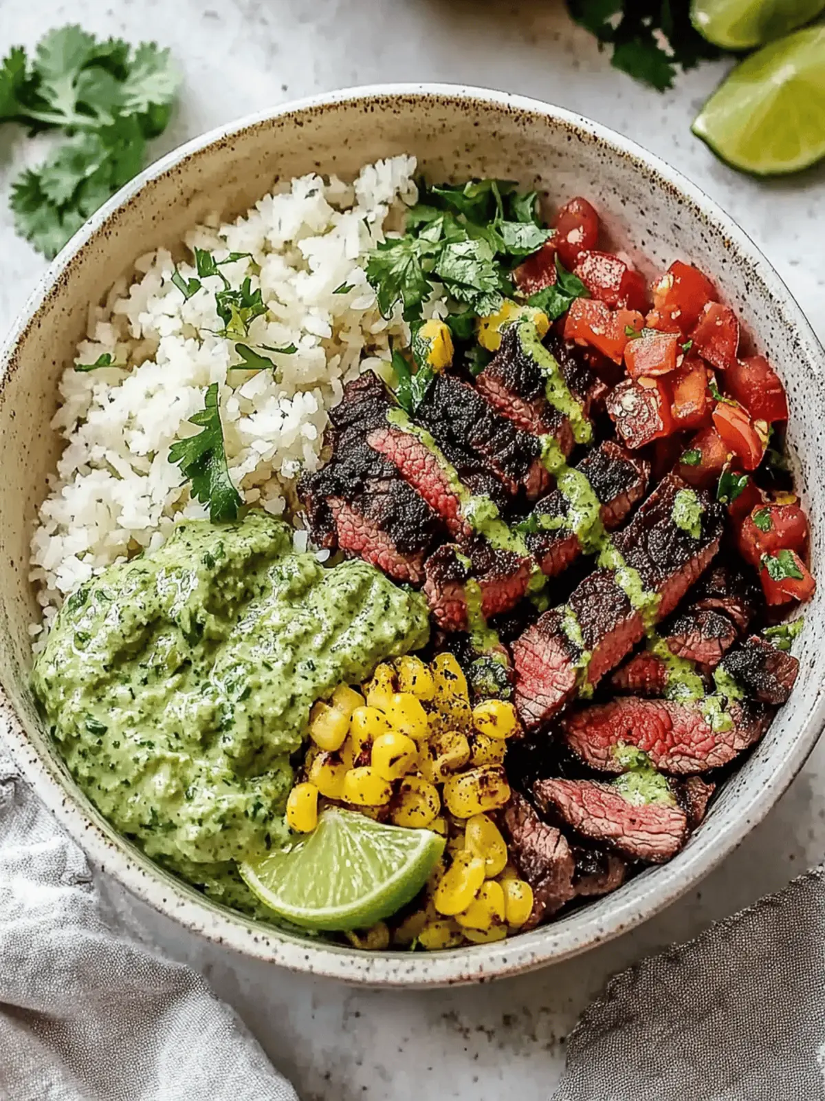 Cilantro Lime Steak Bowls