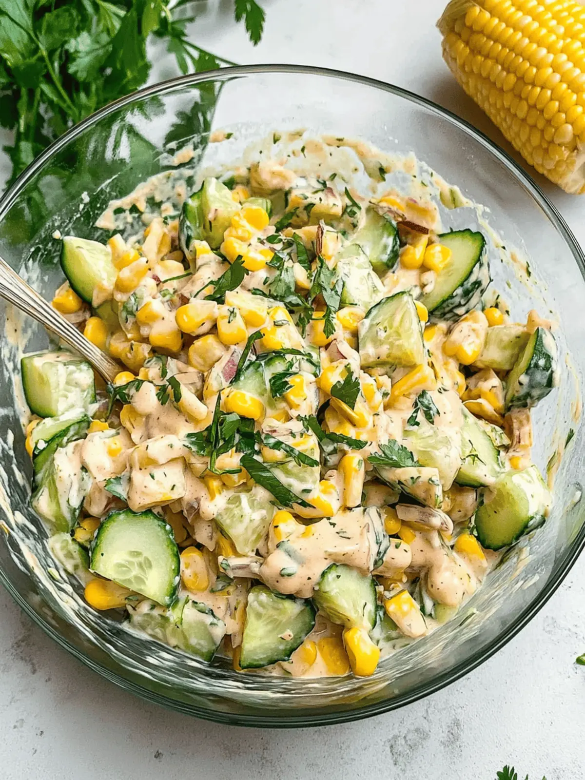 Street Corn Creamy Cucumber Salad for Refreshing Summer Bites