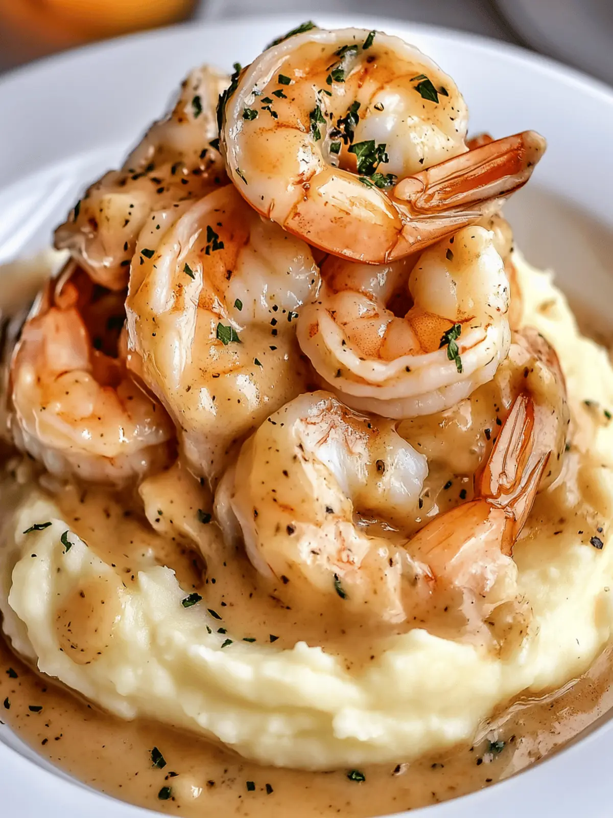 Garlic Shrimp Over Mashed Potatoes for a Cozy Dinner Delight