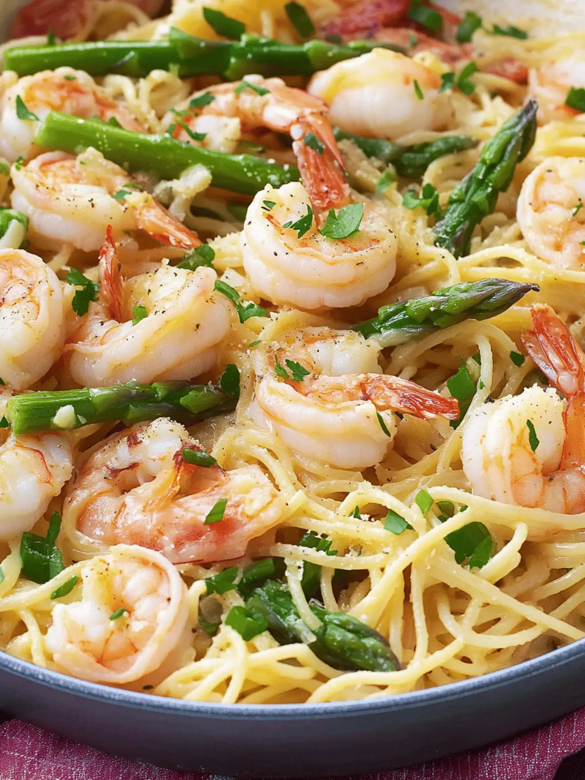 Shrimp Asparagus Carbonara