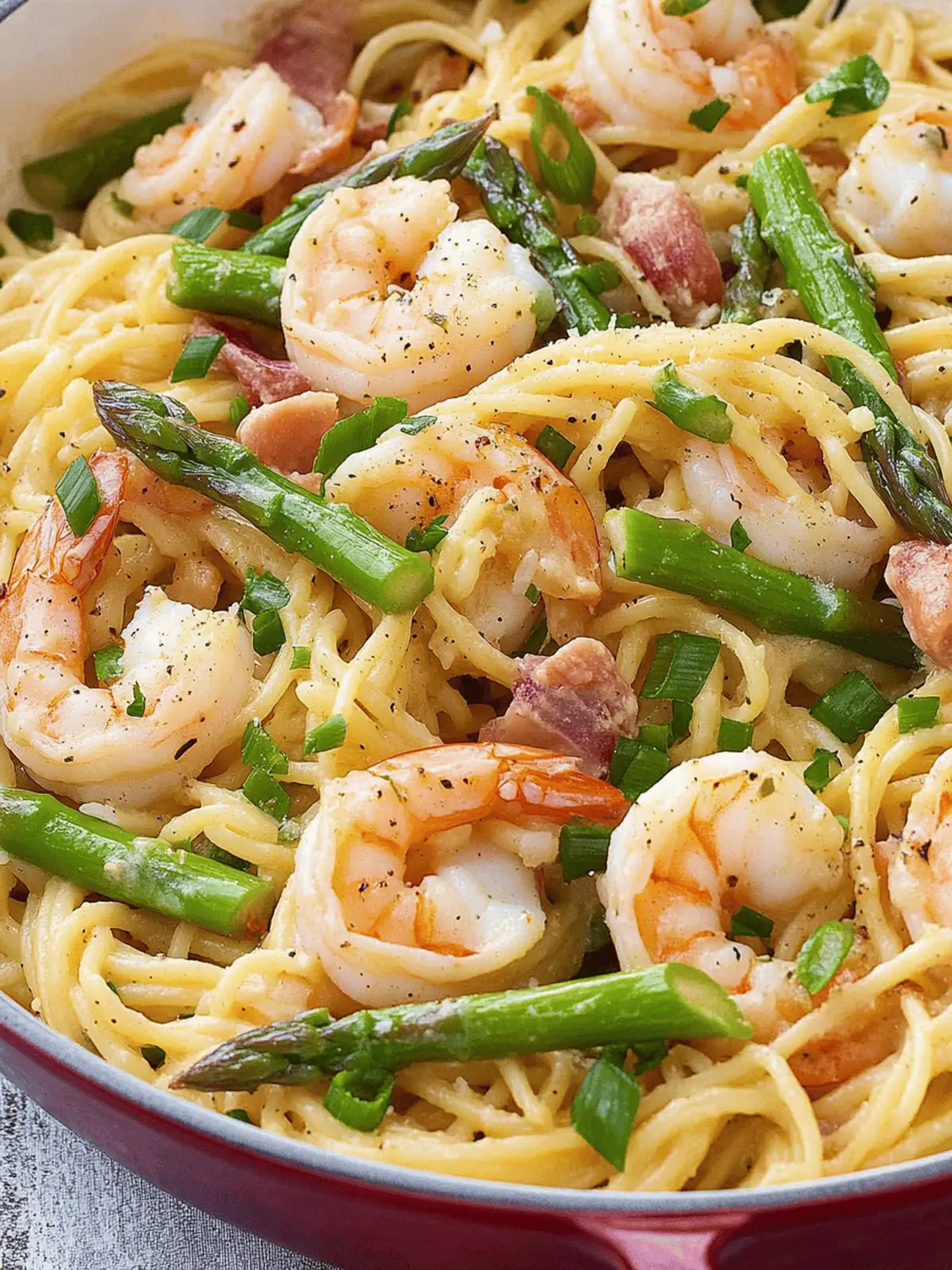 Shrimp Asparagus Carbonara