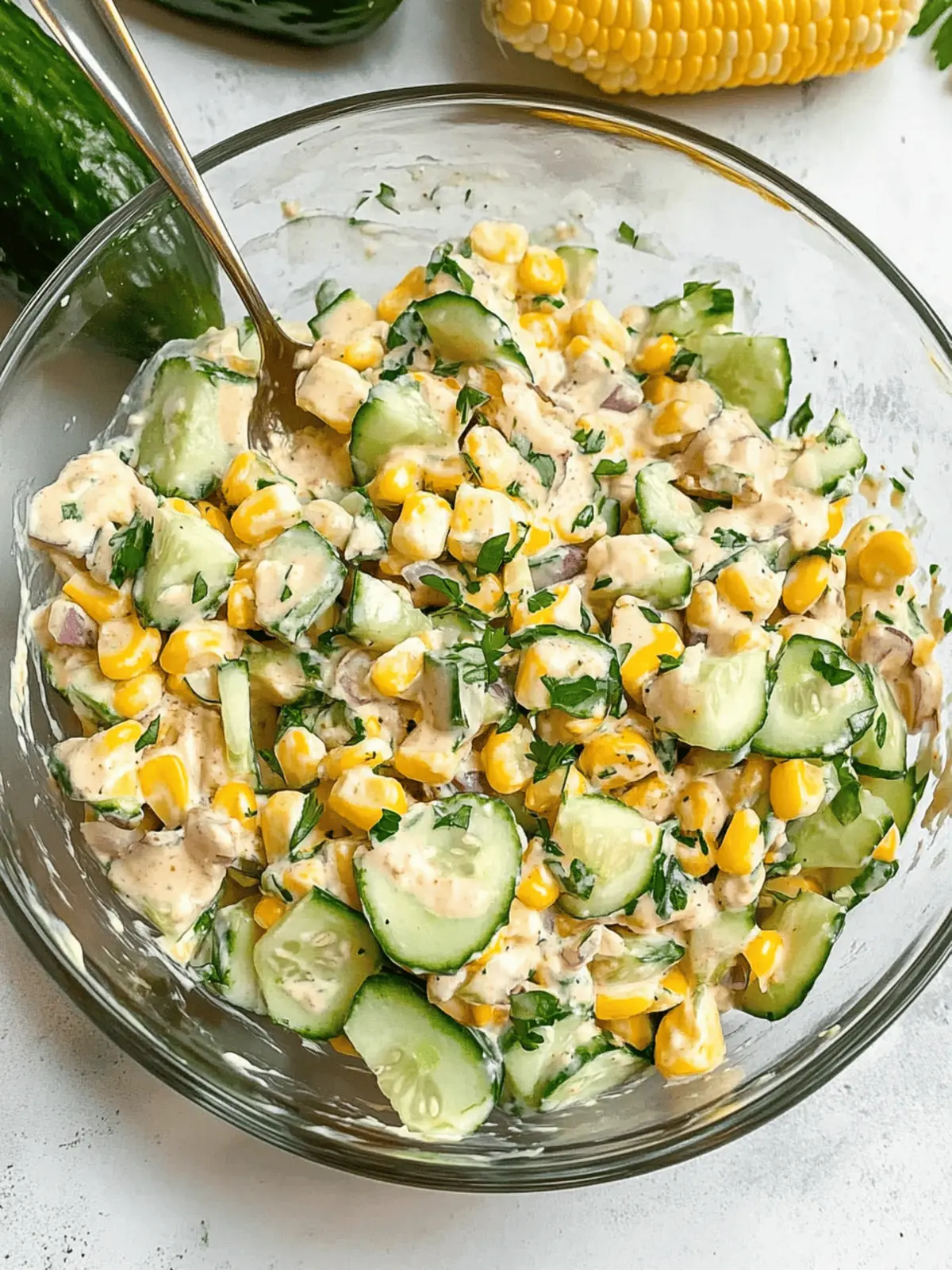 Street Corn Creamy Cucumber Salad for Refreshing Summer Bites
