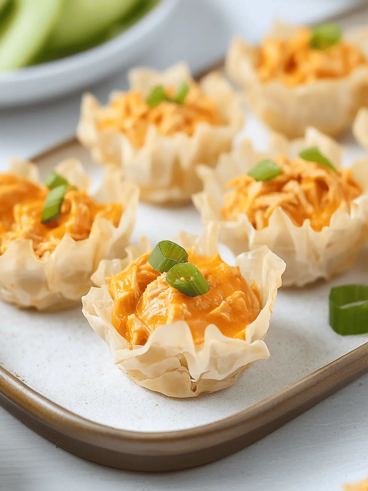 Buffalo Chicken Phyllo Cups