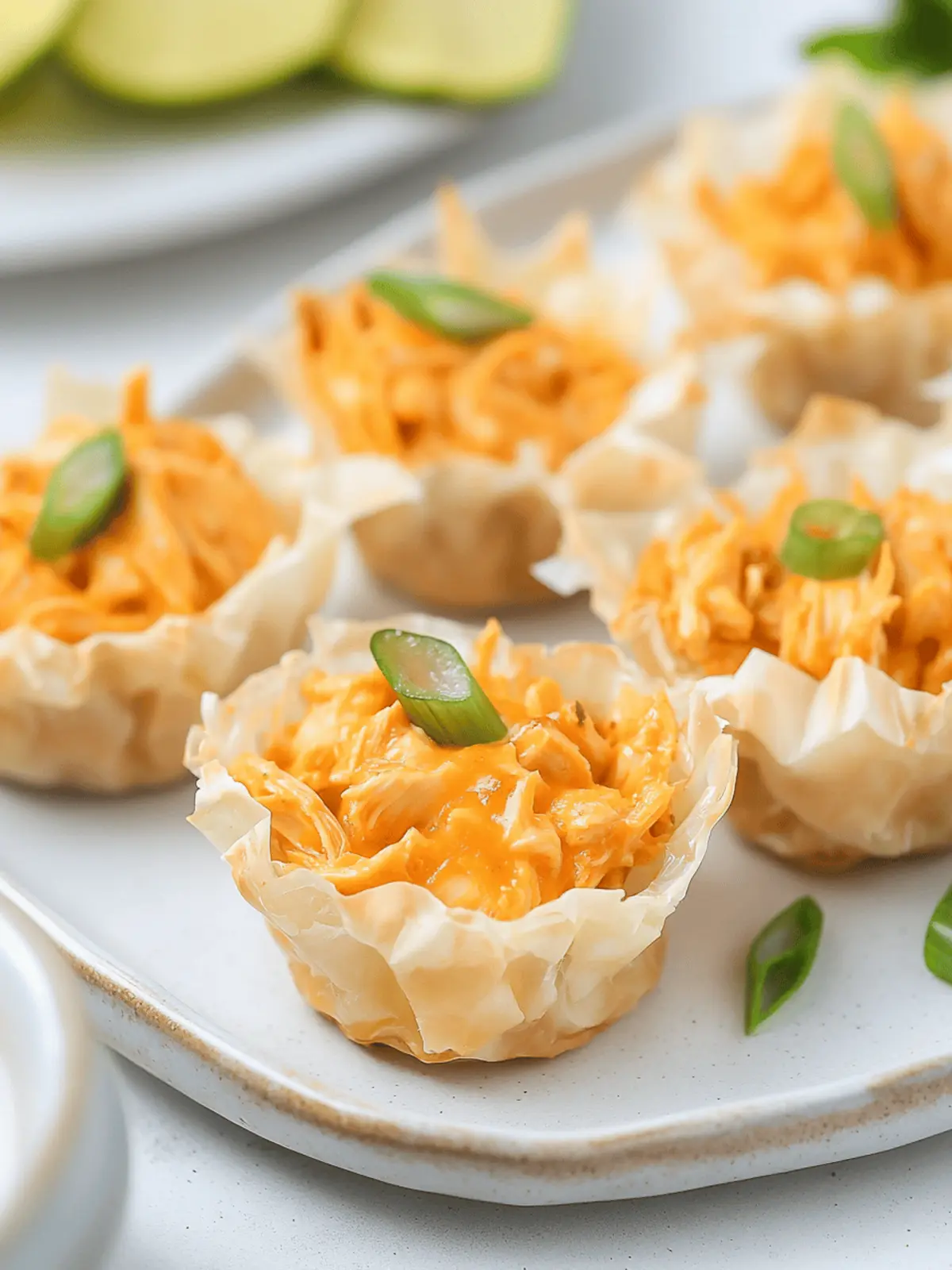 Buffalo Chicken Phyllo Cups