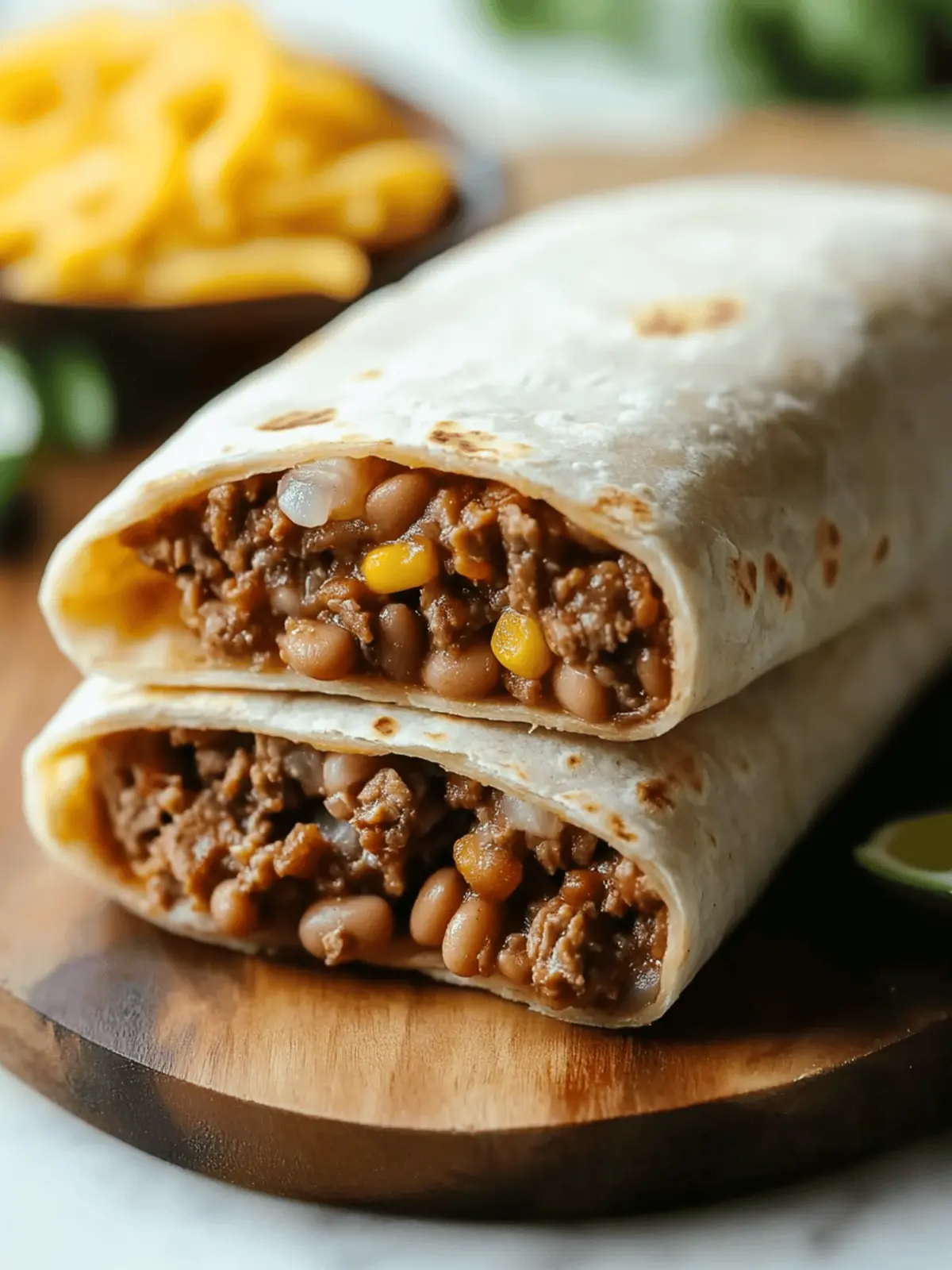Quick Beef and Bean Burritos