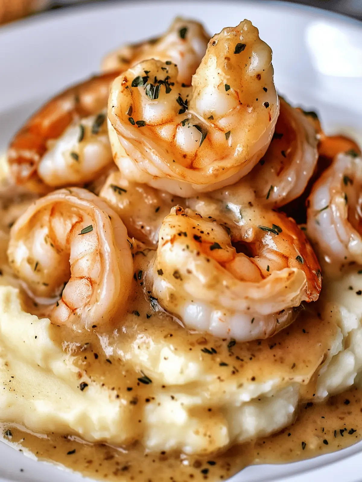 Garlic Shrimp Over Mashed Potatoes for a Cozy Dinner Delight