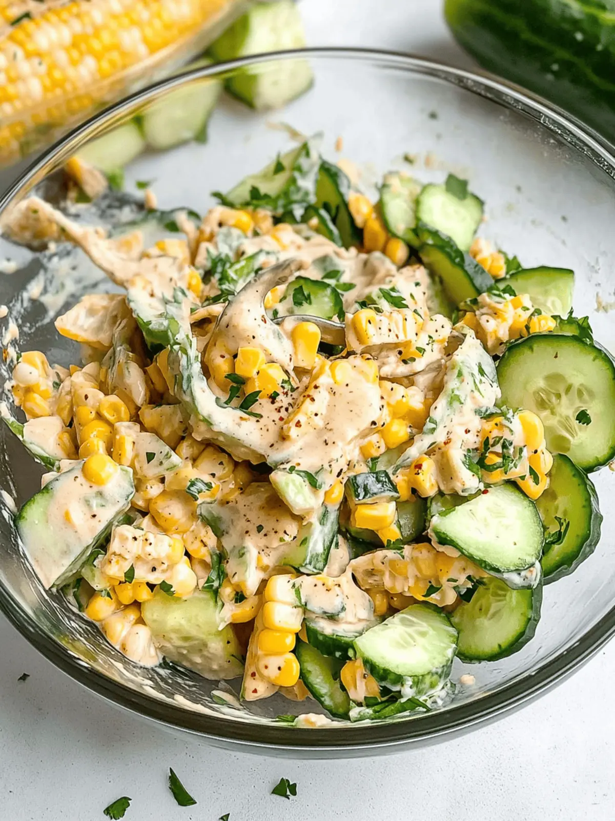Street Corn Creamy Cucumber Salad for Refreshing Summer Bites