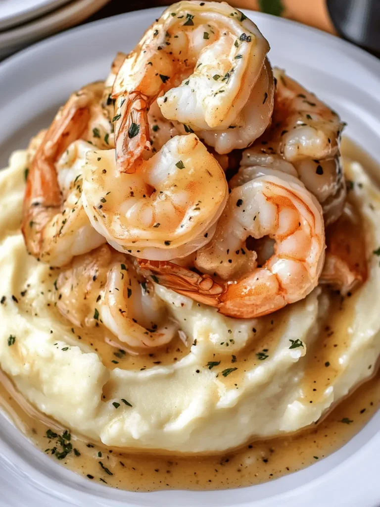 Garlic Shrimp Over Mashed Potatoes