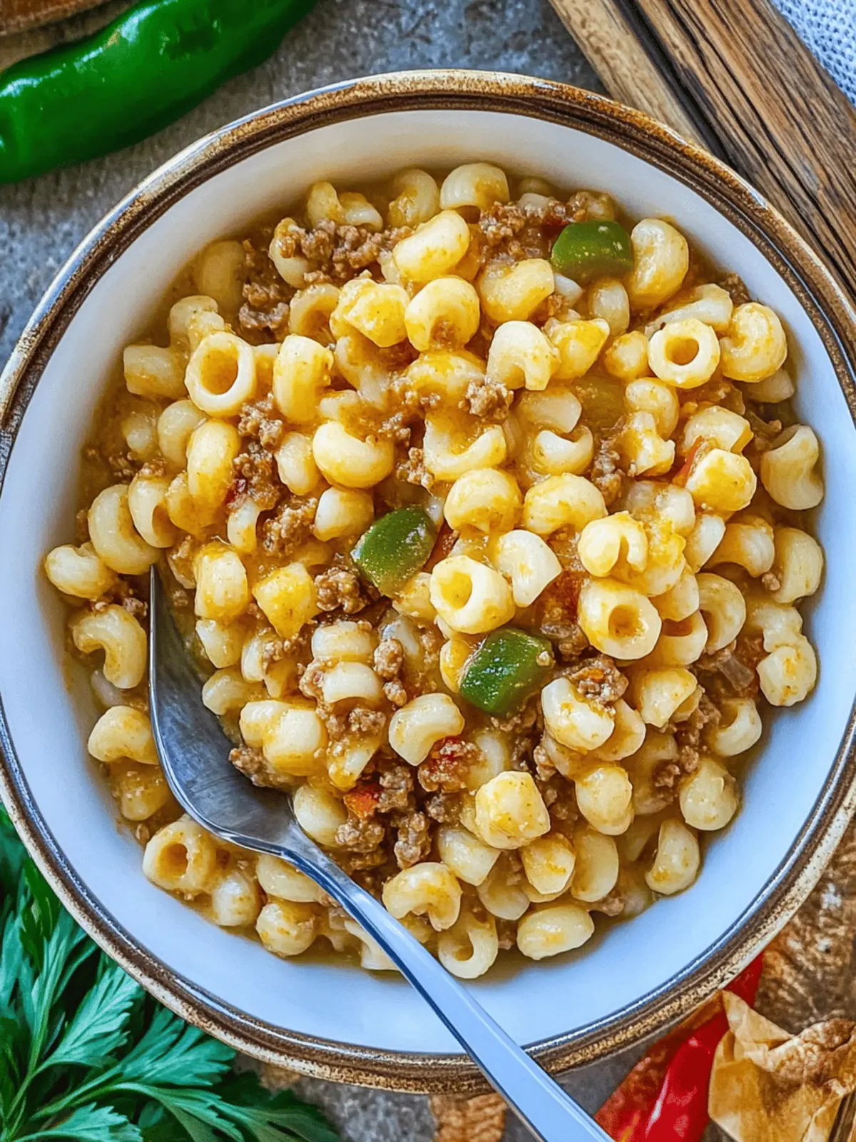 Green Chile Macaroni Sopita