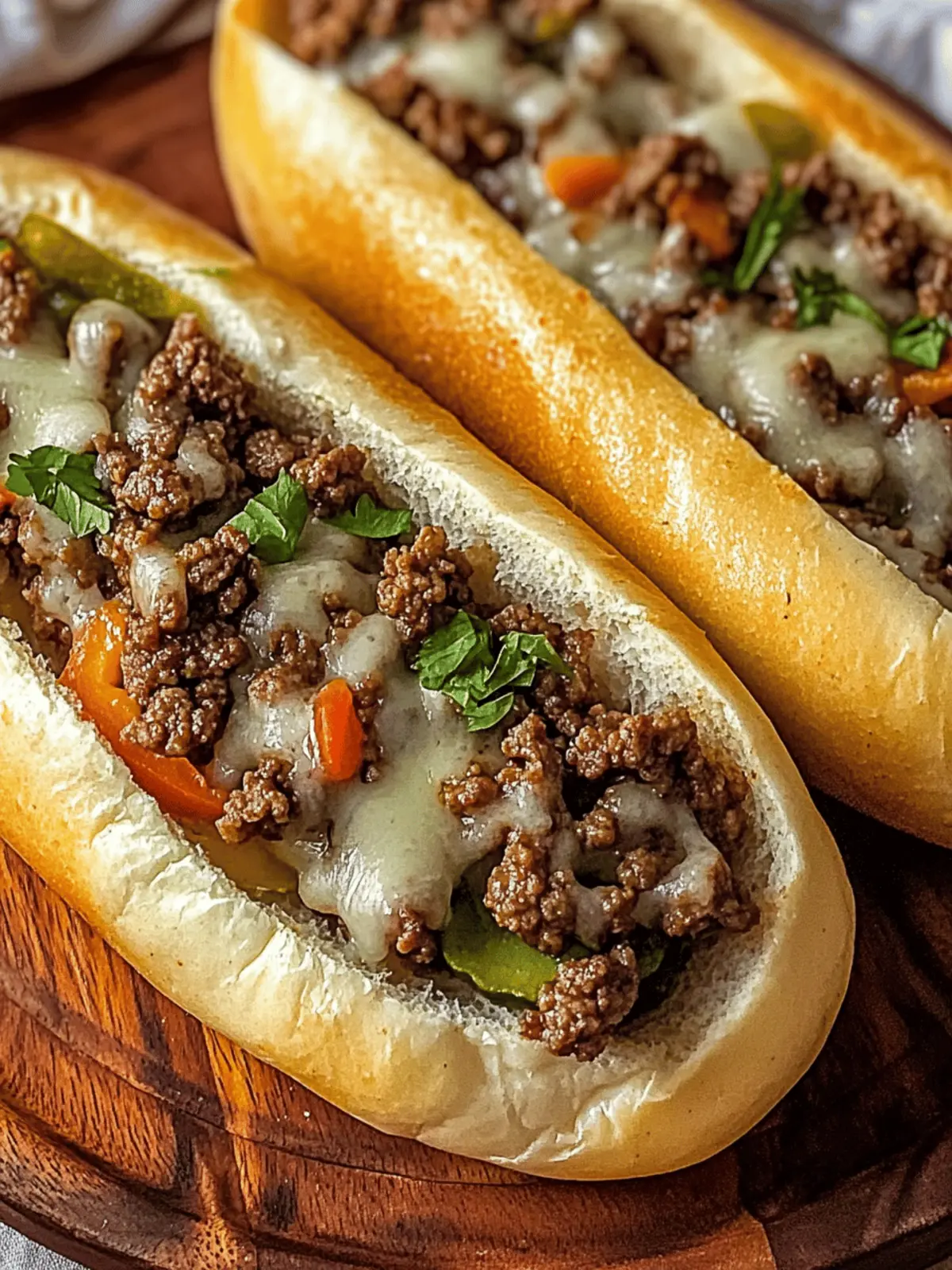 Ground Beef Philly Cheesesteaks