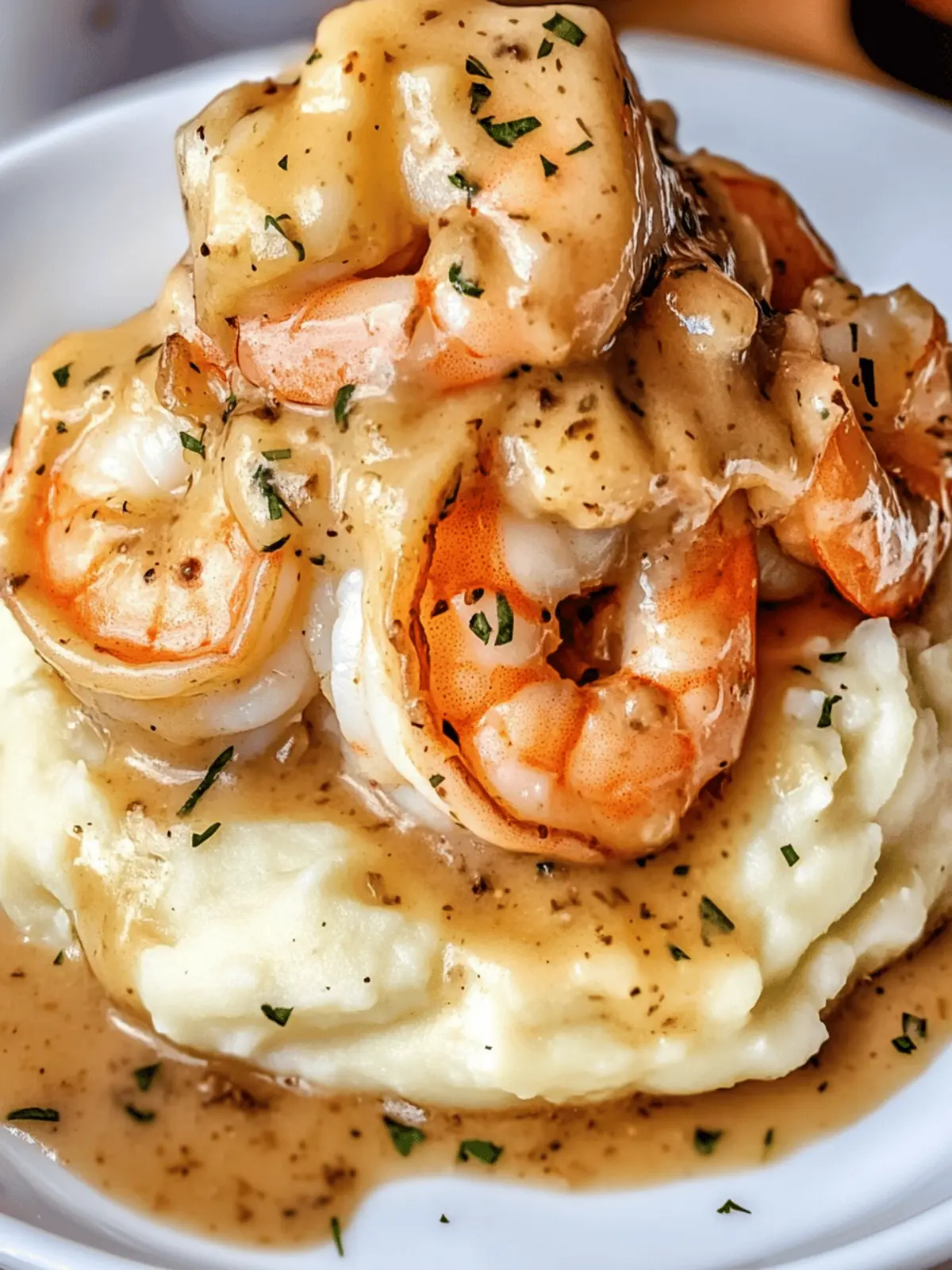 Garlic Shrimp Over Mashed Potatoes for a Cozy Dinner Delight