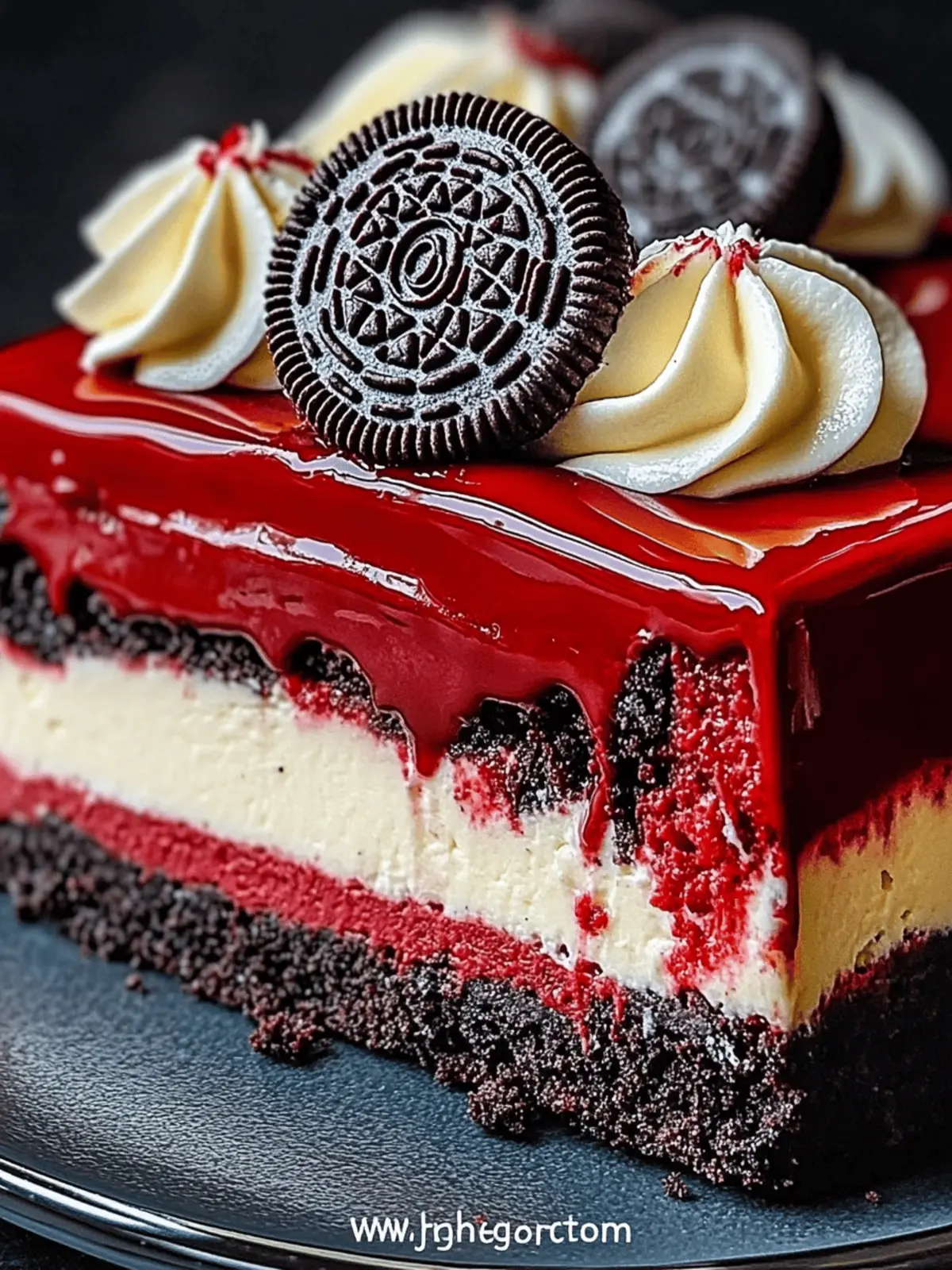 Red Velvet Oreo Cheesecake