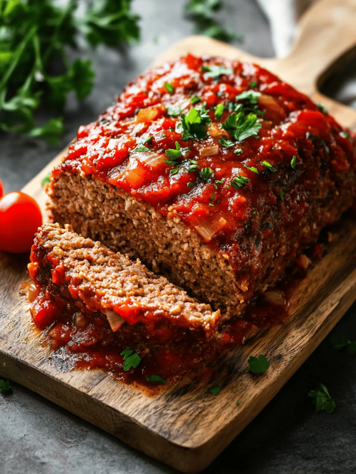 Meatloaf With A Tomato Beef Sauce