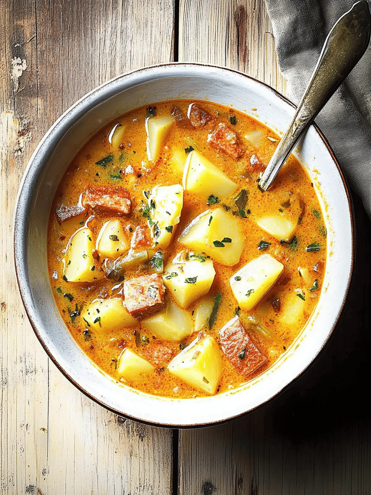 Irresistible Spanish Potato Soup with Chorizo Comfort Twist
