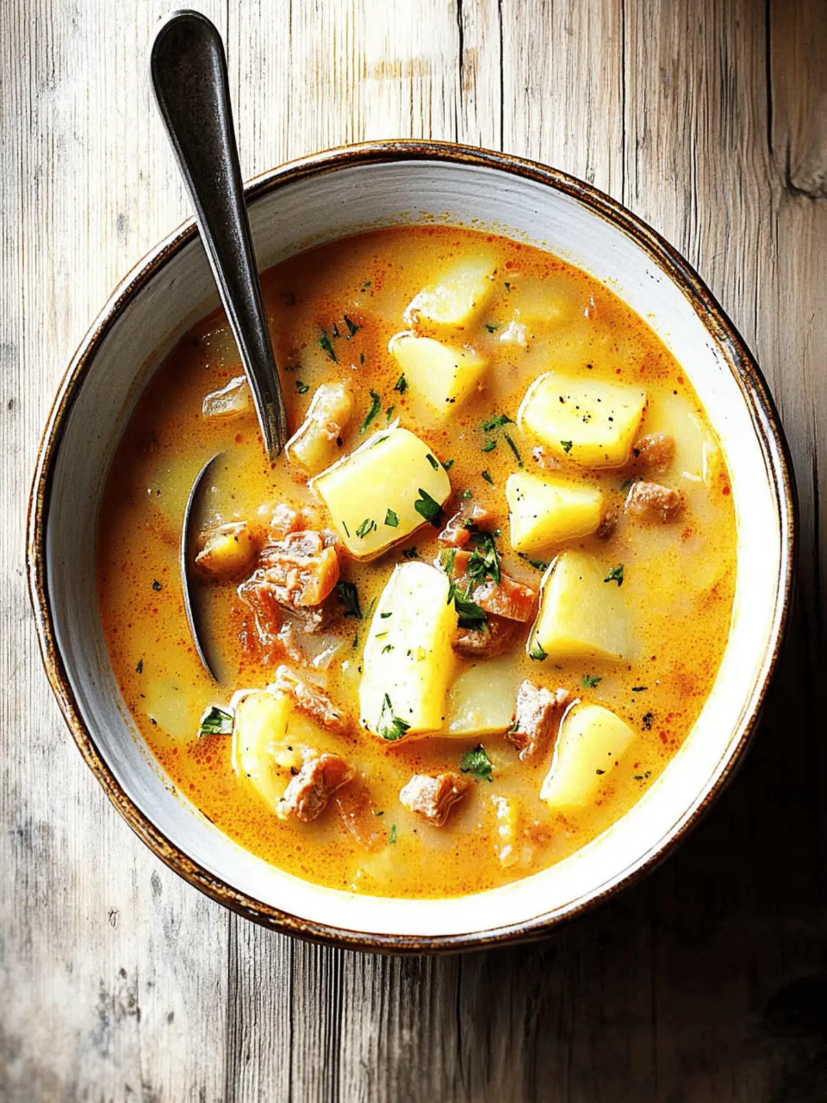 Irresistible Spanish Potato Soup with Chorizo Comfort Twist