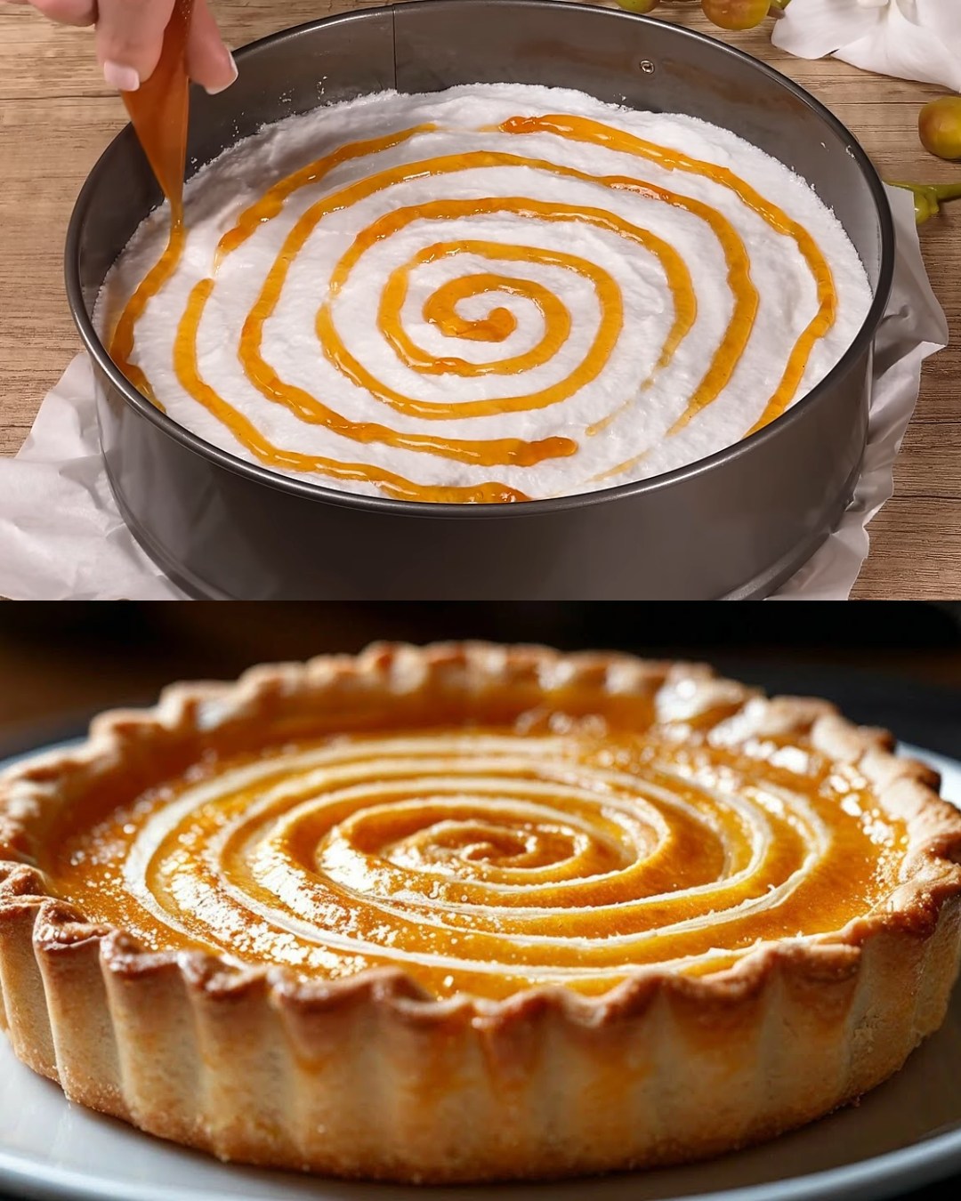 Banana Meringue Jam Tart