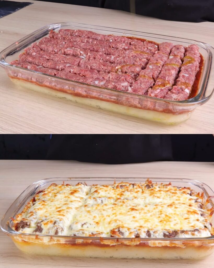 Beef and Mashed Potato Bake with Cheese