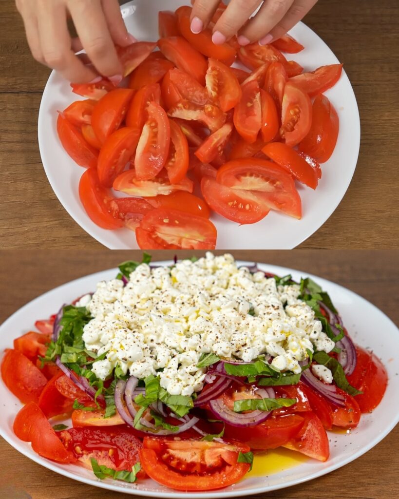 Refreshing Tomato and Cottage Cheese Salad