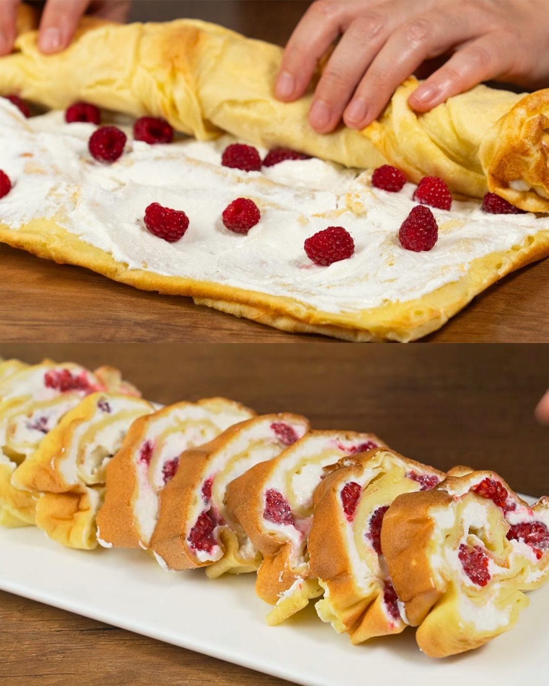 Sweet Curd Cream Roll with Berries