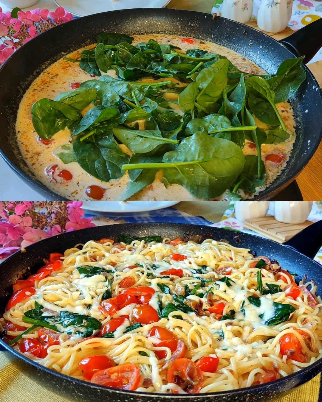 Creamy Tomato and Spinach Pasta