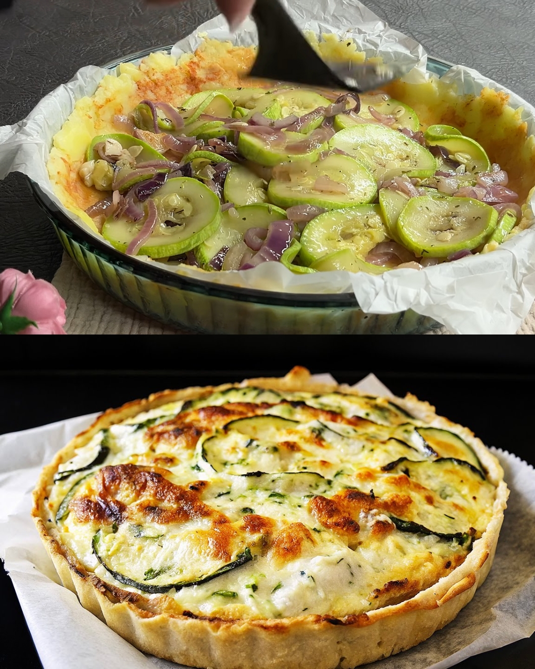 Cheesy Potato & Zucchini Bake