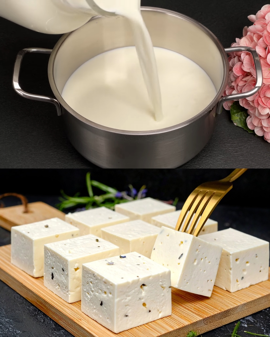 Homemade Fresh Cheese with Vegetable Salad