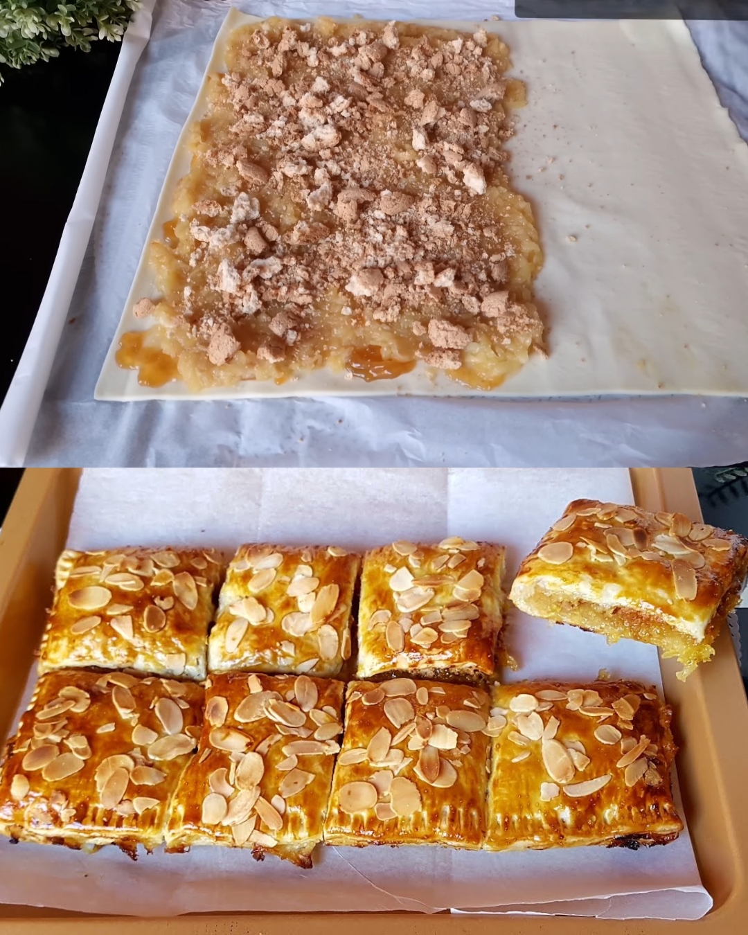 Apple Puff Pastry with Amaretti and Cinnamon