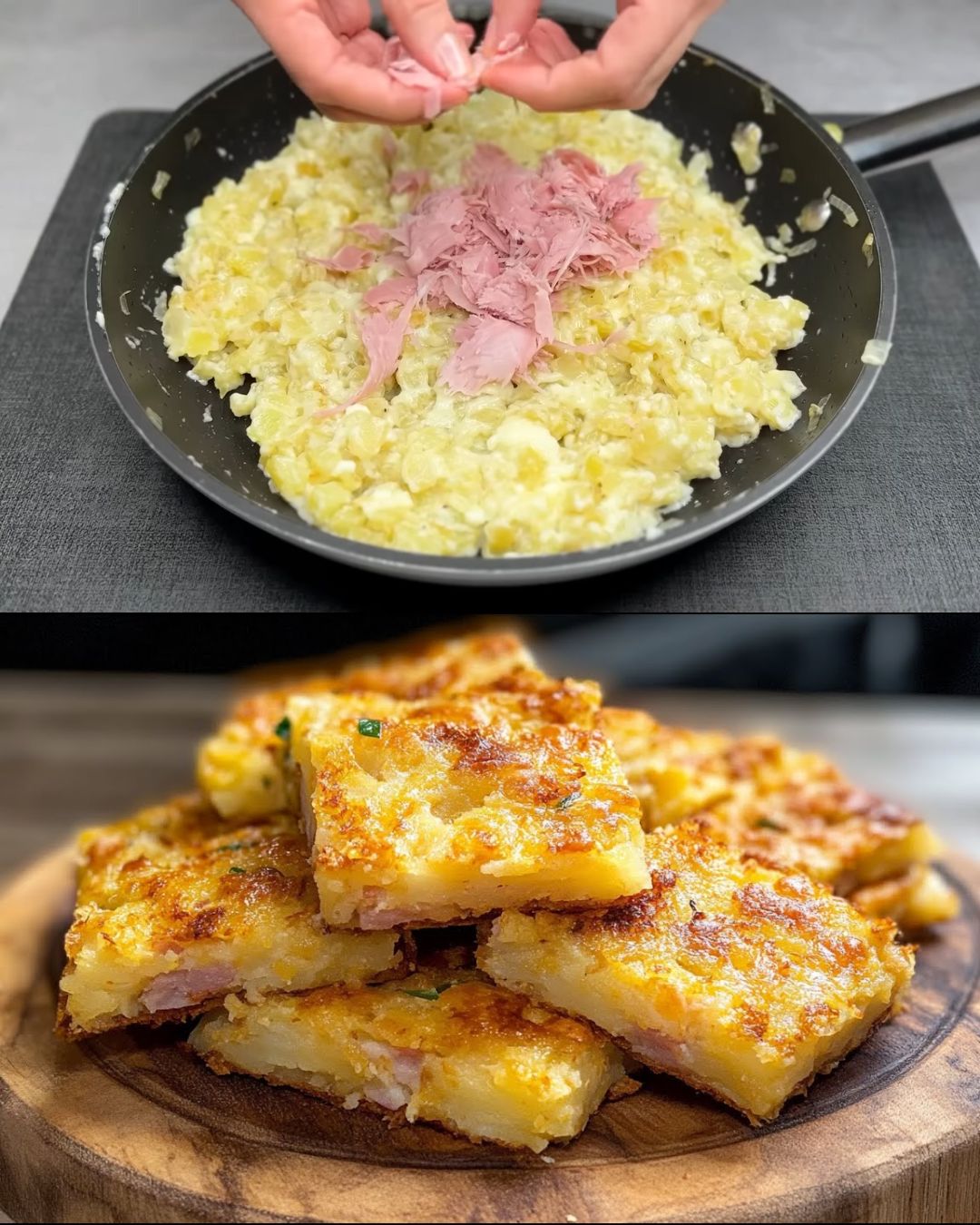 Cheesy Potato, Ham & Stracchino Bake