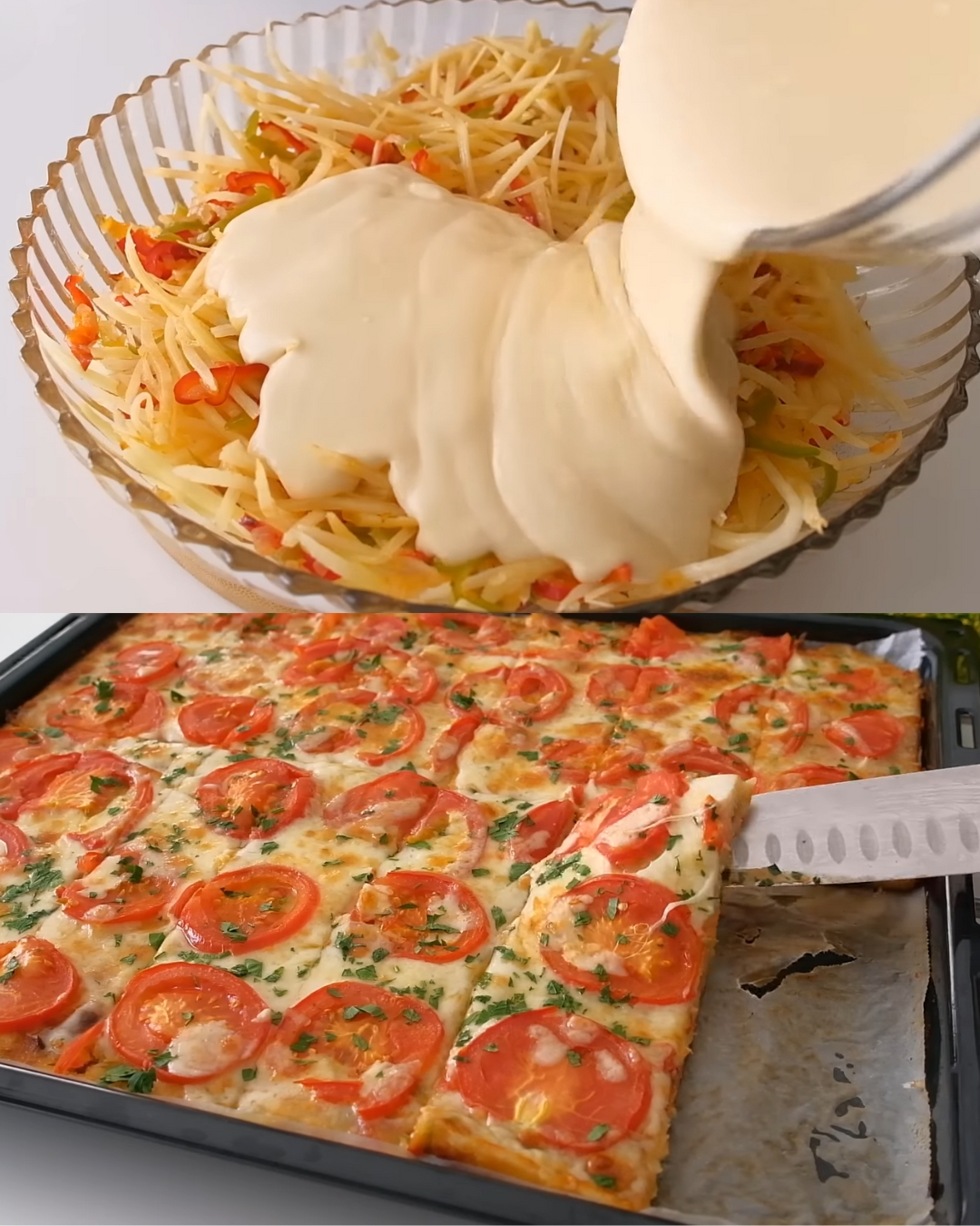 Zucchini and Potato Bake with Tomatoes and Cheddar Cheese finished dish