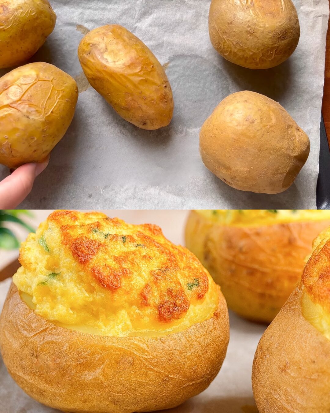 Fluffy Parmesan Puffed Potatoes