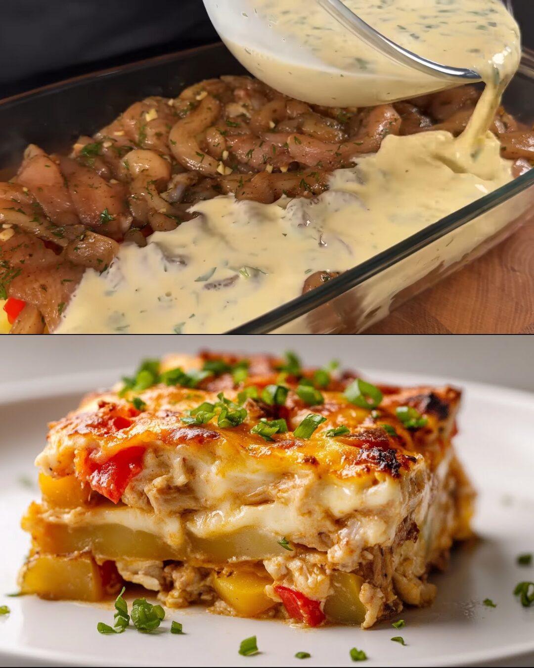 Cheesy Chicken, Potato, and Vegetable Bake: A Comforting Family Favorite