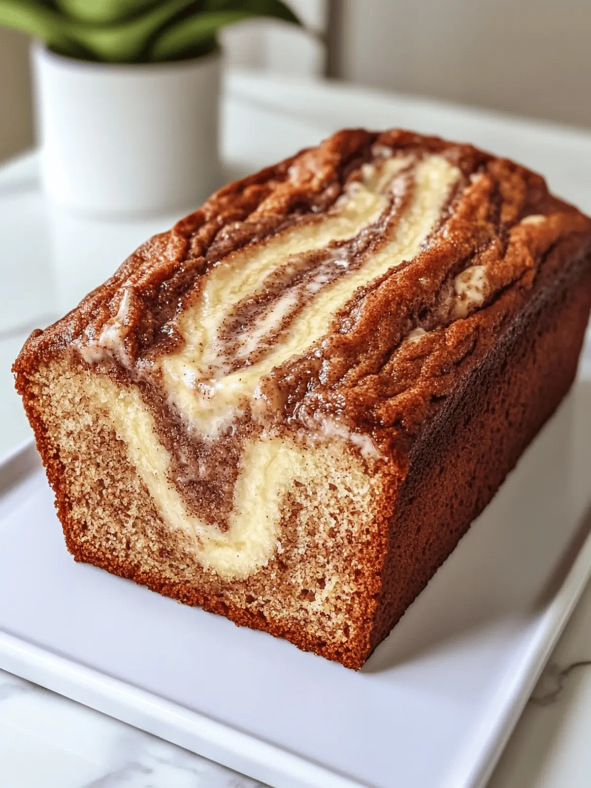 Cream Cheese Cinnamon Swirl Banana Bread